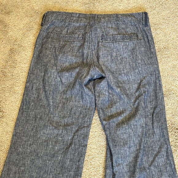 PILCRO AND THE LETTERPRESS Linen Blend Wide Leg Pants Women's 0P Heather Blue - Picture 7 of 14